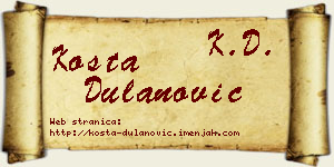 Kosta Dulanović vizit kartica